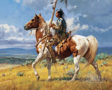 アメリカインディアン Painting - 西部アメリカン・インディアン 21